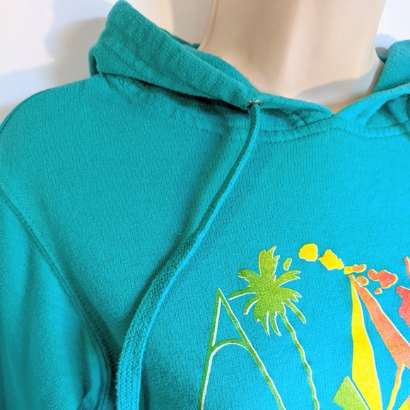 Volcom pullover hoodie,‎ teal/green, Aloha, sz S - Picture 2 of 6